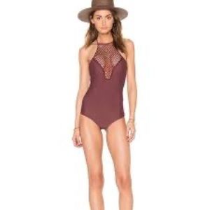 Acacia Swimwear Small Teahupo’o in Merlot